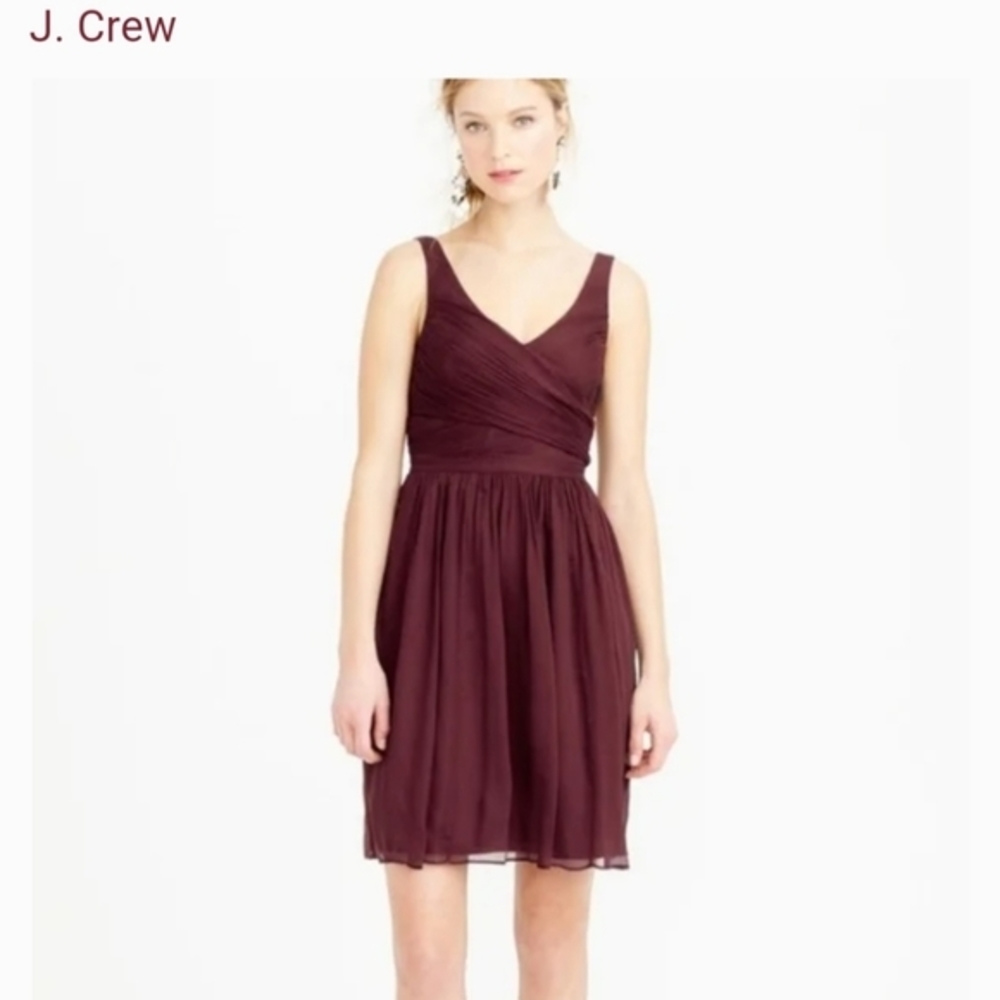 J Crew eggplant purple‎ silk sleeveless dress